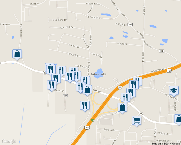 map of restaurants, bars, coffee shops, grocery stores, and more near 11 North Rockwood Road in Cabot