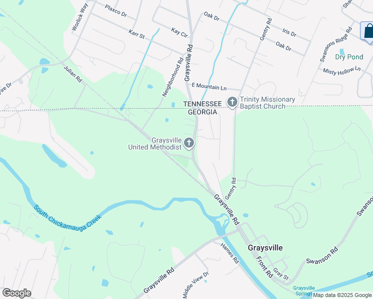 map of restaurants, bars, coffee shops, grocery stores, and more near 2331 Graysville Road in Ringgold