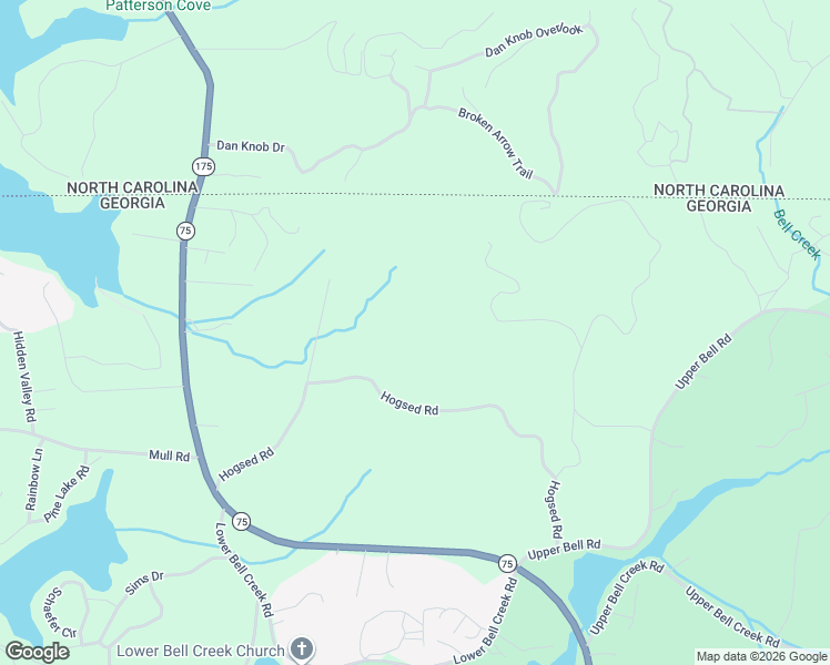map of restaurants, bars, coffee shops, grocery stores, and more near 559 Hogsed Road in Hiawassee