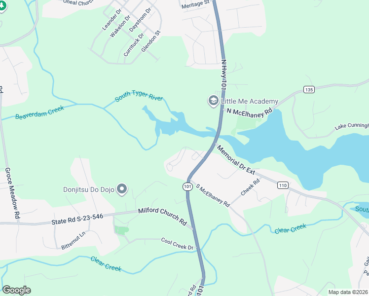 map of restaurants, bars, coffee shops, grocery stores, and more near 188 Lakewalk Drive in Greer
