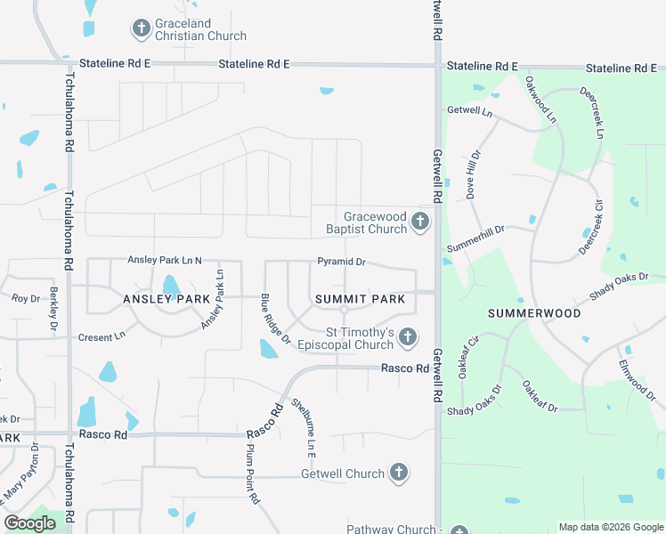 map of restaurants, bars, coffee shops, grocery stores, and more near 2619 Pyramid Drive in Southaven