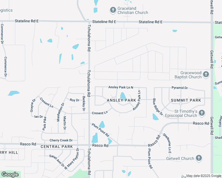 map of restaurants, bars, coffee shops, grocery stores, and more near 2191 Ansley Park Lane North in Southaven