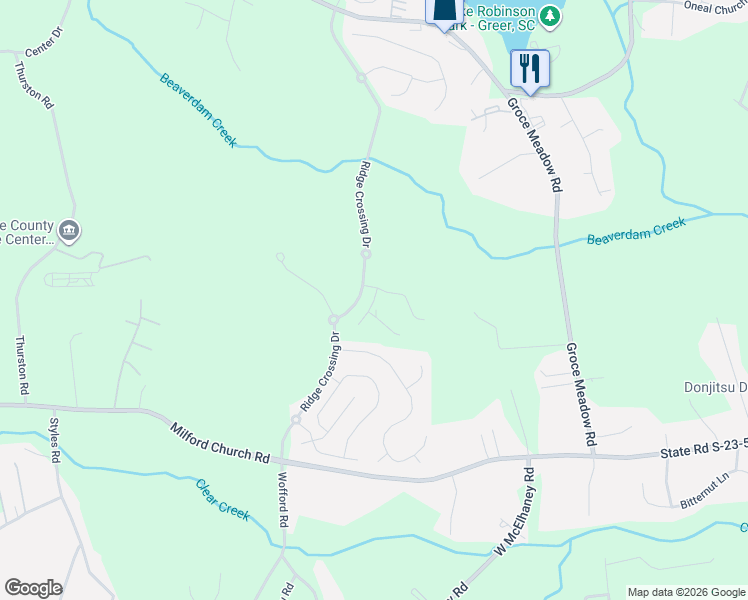 map of restaurants, bars, coffee shops, grocery stores, and more near 9 Hidden Springs Lane in Taylors