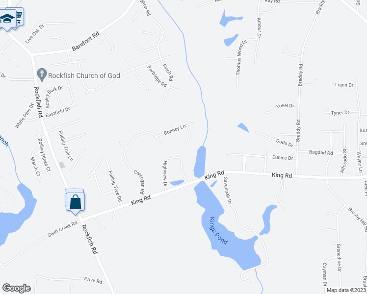 map of restaurants, bars, coffee shops, grocery stores, and more near 209 Cordelia Court in Fayetteville