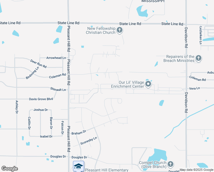 map of restaurants, bars, coffee shops, grocery stores, and more near 5407 Stonecrest Drive in Olive Branch