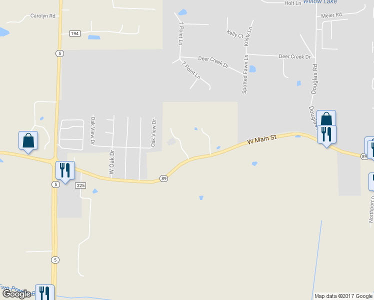 map of restaurants, bars, coffee shops, grocery stores, and more near 3310 West Main Street in Cabot