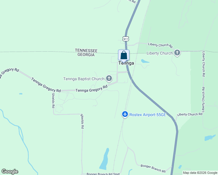 map of restaurants, bars, coffee shops, grocery stores, and more near 236 Tennga Gregory Road in Crandall