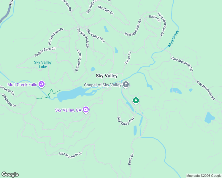 map of restaurants, bars, coffee shops, grocery stores, and more near 236 Ridgepole Drive in Dillard