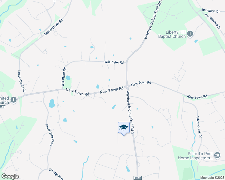 map of restaurants, bars, coffee shops, grocery stores, and more near 5806 New Town Road in Waxhaw