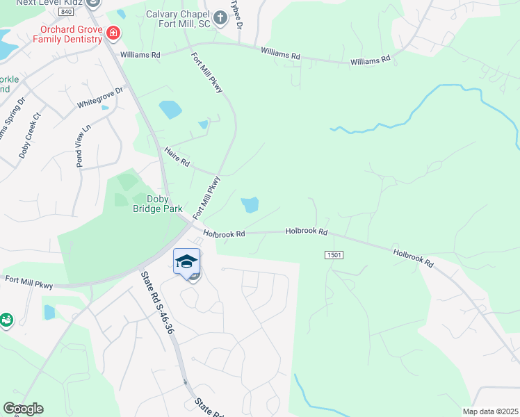 map of restaurants, bars, coffee shops, grocery stores, and more near 2024 Holbrook Road in Fort Mill