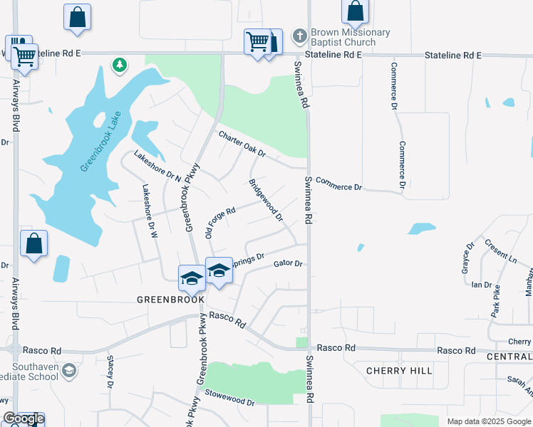 map of restaurants, bars, coffee shops, grocery stores, and more near 850 Pinestone Place in Southaven