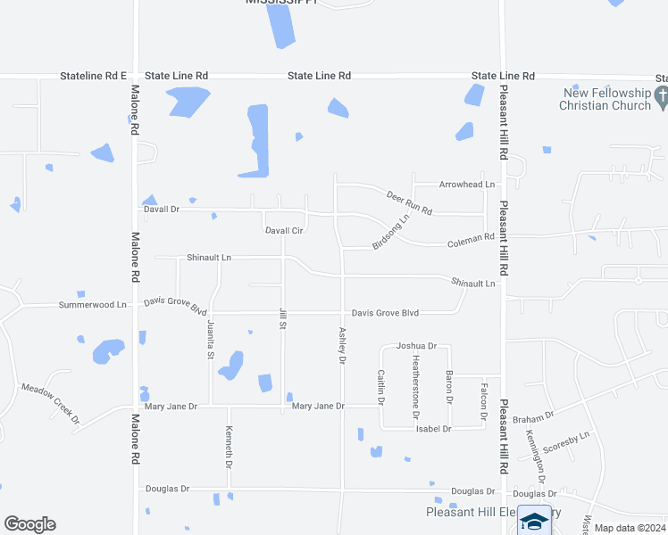 map of restaurants, bars, coffee shops, grocery stores, and more near 4464 Shinault Lane in Olive Branch