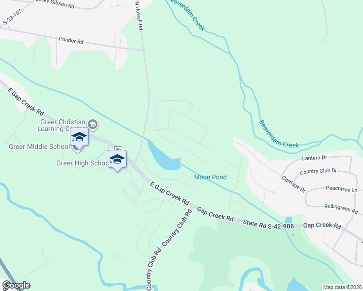 map of restaurants, bars, coffee shops, grocery stores, and more near 3240 North Howell Road in Greer