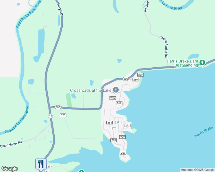 map of restaurants, bars, coffee shops, grocery stores, and more near 128 Arkansas 300 in Perryville