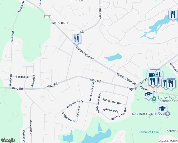 map of restaurants, bars, coffee shops, grocery stores, and more near 7037 Pleasant Drive in Fayetteville