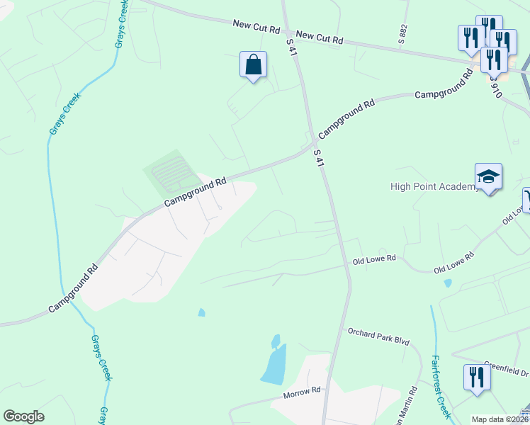 map of restaurants, bars, coffee shops, grocery stores, and more near 527 Campground Road in Spartanburg