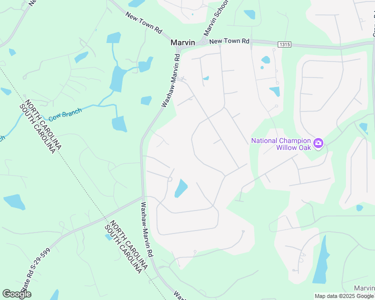 map of restaurants, bars, coffee shops, grocery stores, and more near 1618 Lookout Circle in Waxhaw