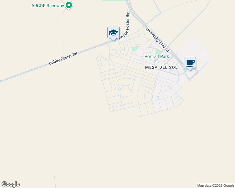 map of restaurants, bars, coffee shops, grocery stores, and more near Strand Loop Southeast in Albuquerque