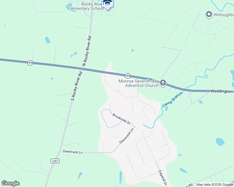 map of restaurants, bars, coffee shops, grocery stores, and more near 3309 Mistywood Drive in Monroe