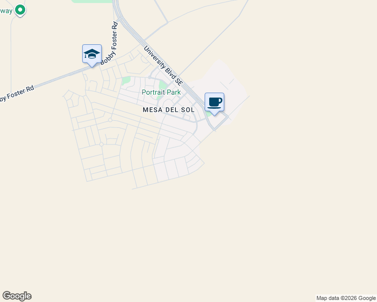 map of restaurants, bars, coffee shops, grocery stores, and more near 2609 Stryker Road Southeast in Albuquerque