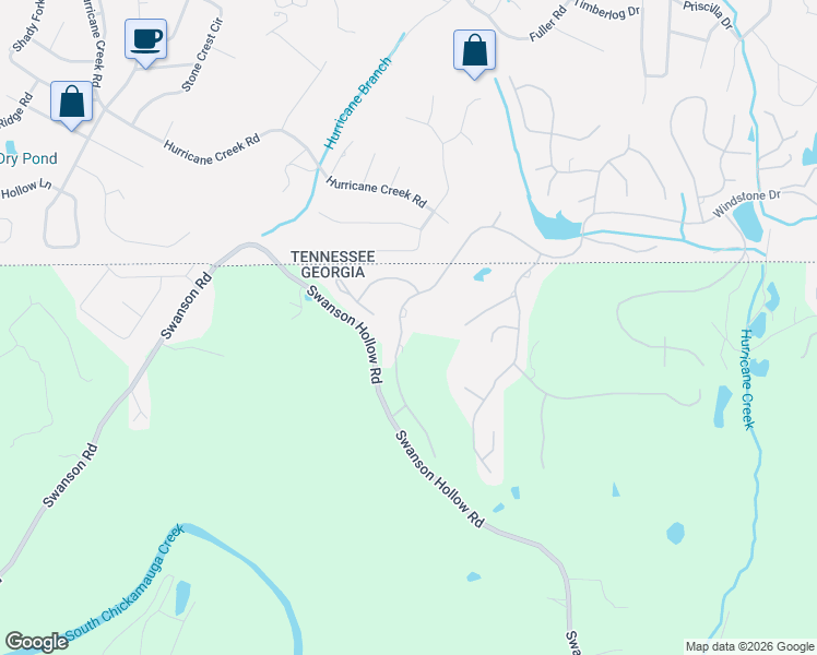 map of restaurants, bars, coffee shops, grocery stores, and more near 1689 Windstone Drive in Ringgold