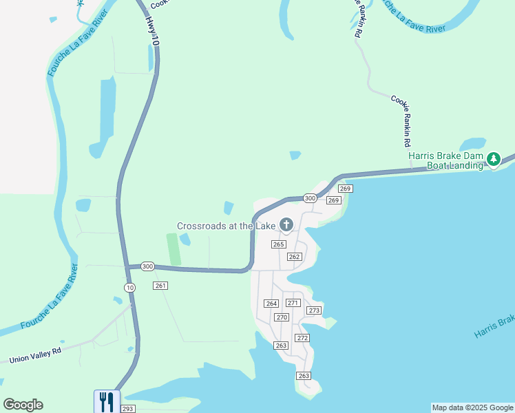 map of restaurants, bars, coffee shops, grocery stores, and more near 128 Arkansas 300 in Perryville