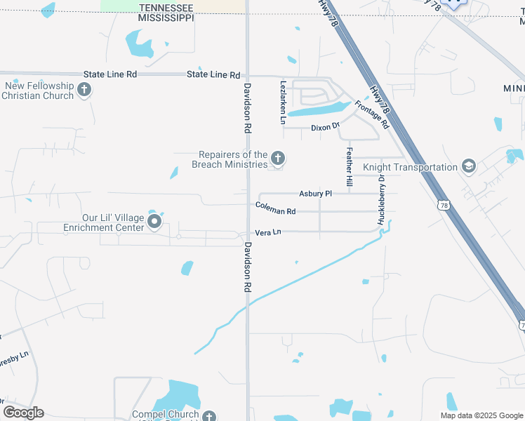 map of restaurants, bars, coffee shops, grocery stores, and more near 6029 Coleman Road in Olive Branch