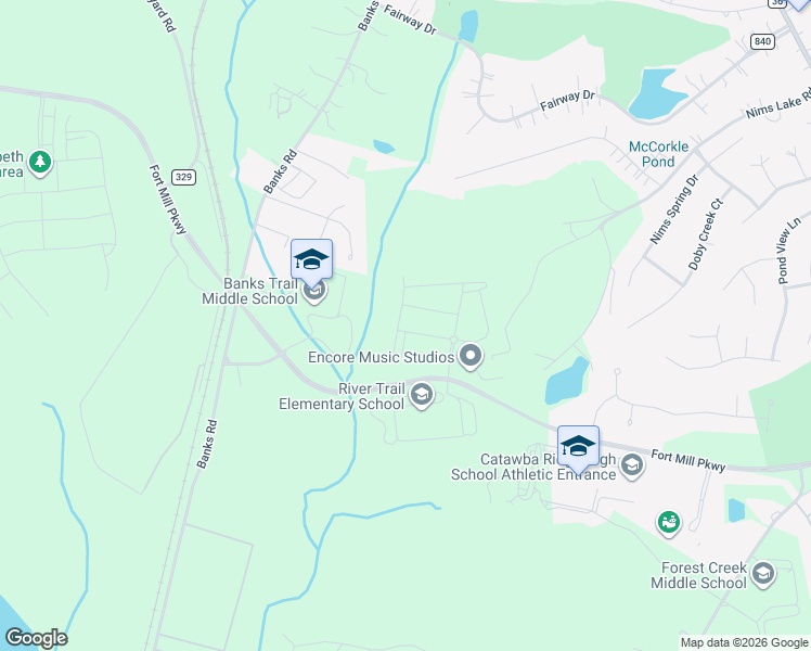 map of restaurants, bars, coffee shops, grocery stores, and more near 3066 Belden Drive in Fort Mill