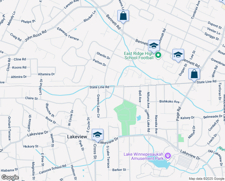 map of restaurants, bars, coffee shops, grocery stores, and more near 500 Greenslake Road in Rossville