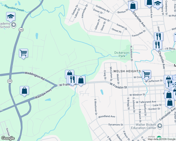 map of restaurants, bars, coffee shops, grocery stores, and more near 500 Colony Road in Monroe