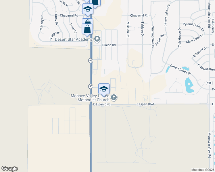 map of restaurants, bars, coffee shops, grocery stores, and more near 1586 East World Drive in Fort Mohave