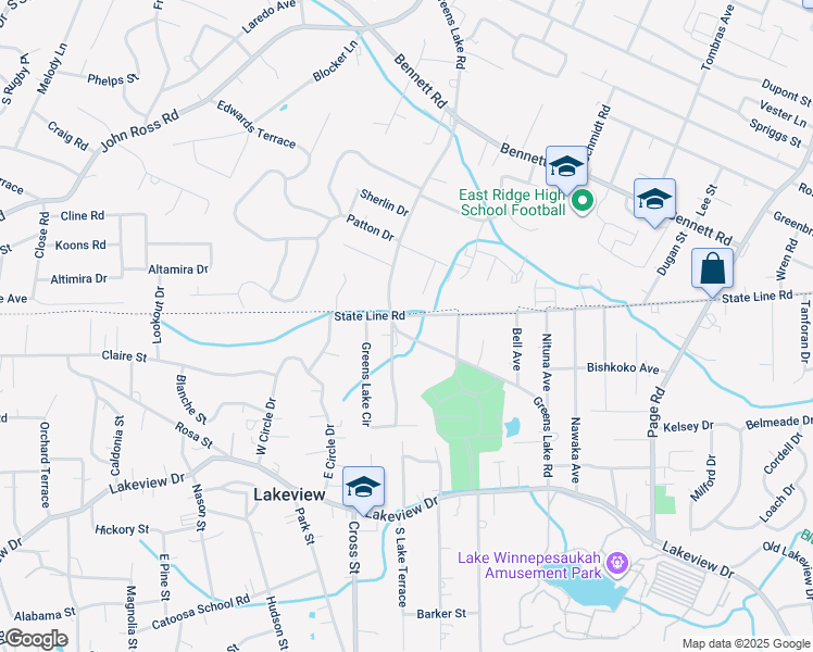 map of restaurants, bars, coffee shops, grocery stores, and more near 500 Greenslake Road in Rossville