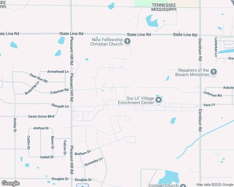 map of restaurants, bars, coffee shops, grocery stores, and more near 5355 Coleman Road in Olive Branch