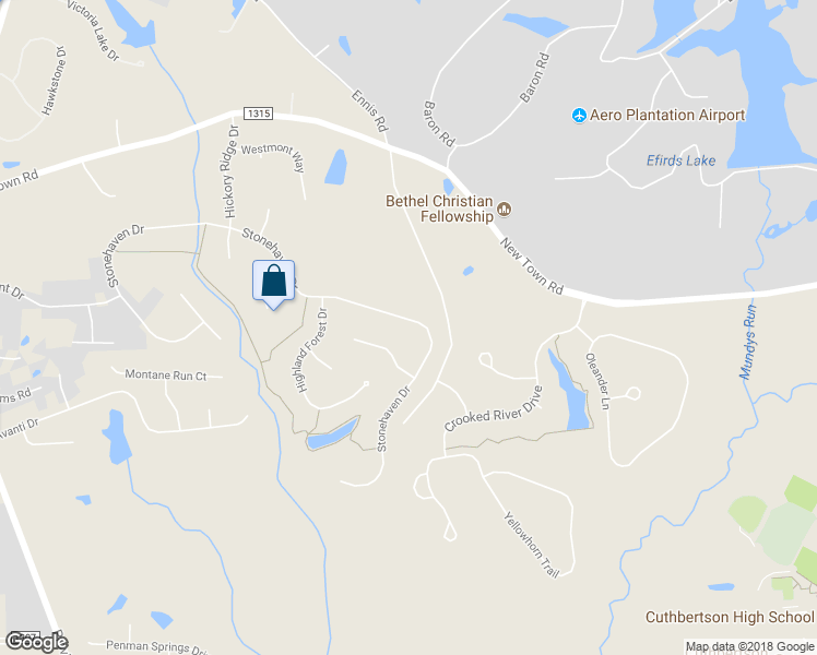 map of restaurants, bars, coffee shops, grocery stores, and more near 7317 Stonehaven Drive in Waxhaw
