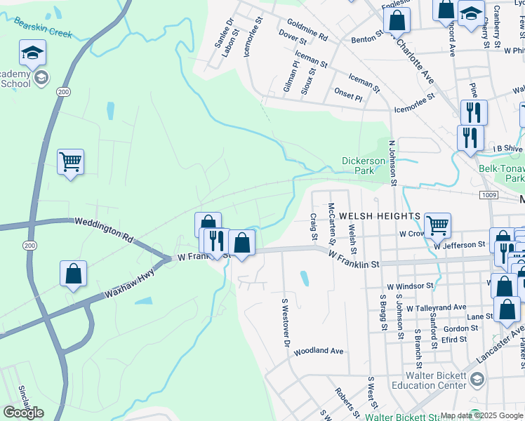 map of restaurants, bars, coffee shops, grocery stores, and more near 502 Colony Road in Monroe