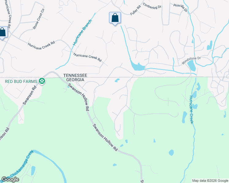 map of restaurants, bars, coffee shops, grocery stores, and more near 58 Hummingbird Hill in Ringgold