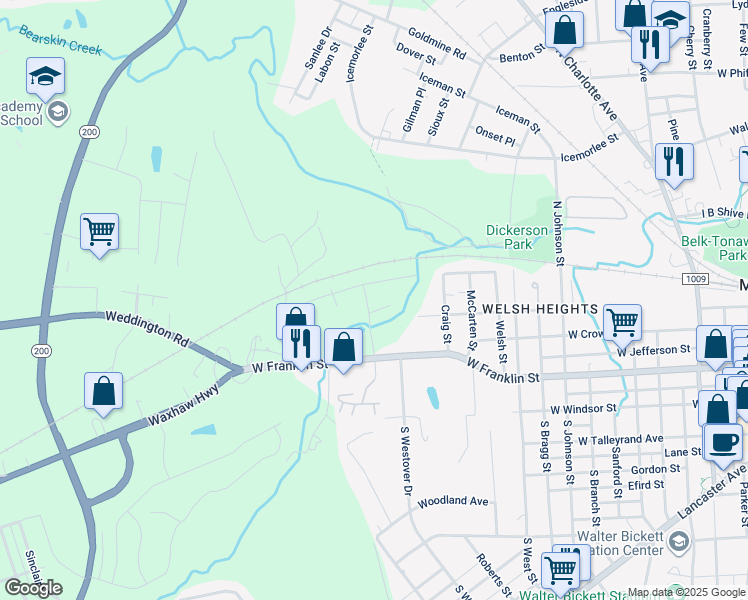 map of restaurants, bars, coffee shops, grocery stores, and more near 502 Colony Road in Monroe