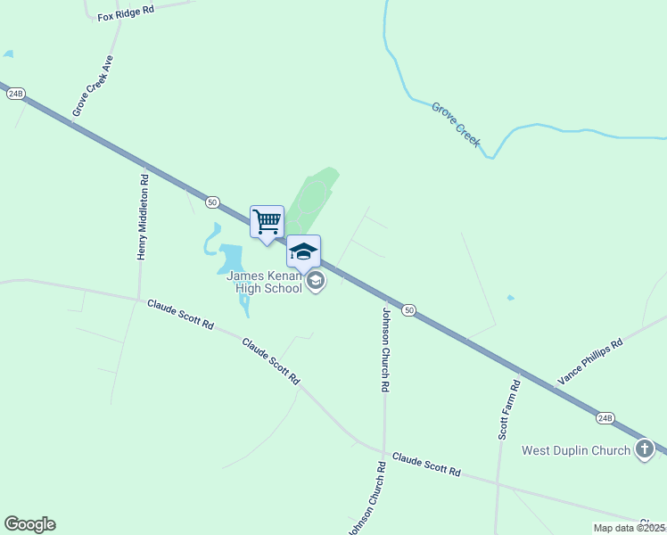 map of restaurants, bars, coffee shops, grocery stores, and more near 1204 Nc 24 And 50 Highway in Warsaw