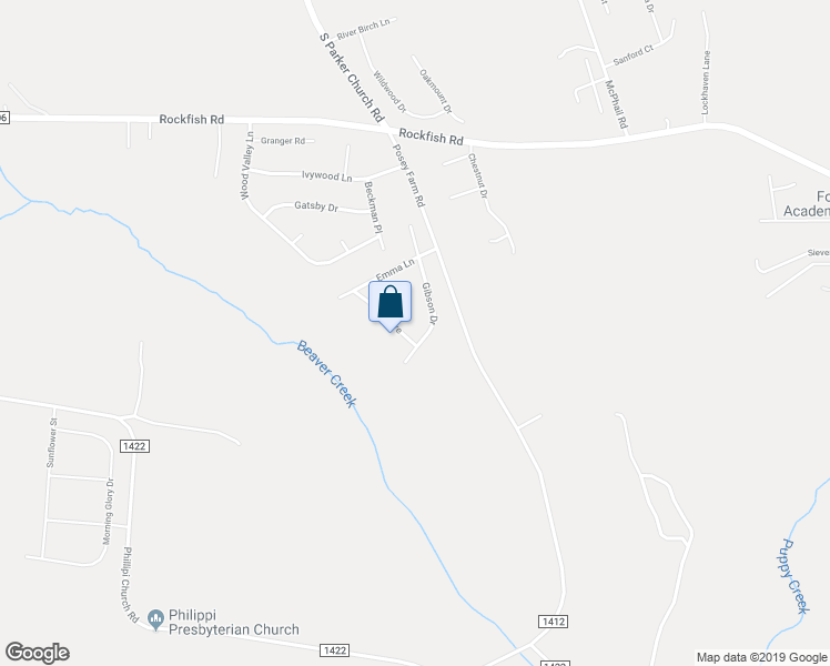 map of restaurants, bars, coffee shops, grocery stores, and more near 376 Gibson Drive in Raeford