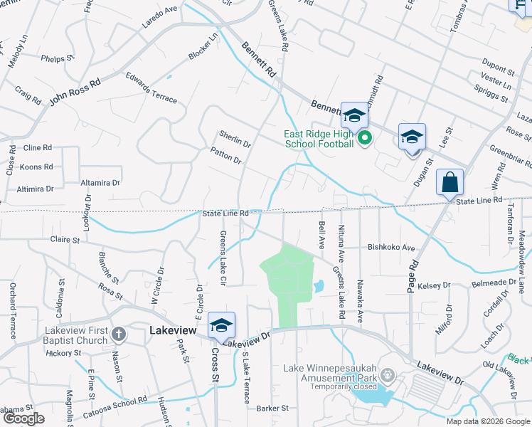 map of restaurants, bars, coffee shops, grocery stores, and more near 252 West State Line Road in Rossville