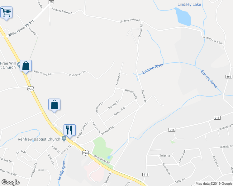 map of restaurants, bars, coffee shops, grocery stores, and more near 236 Fernleaf Drive in Travelers Rest