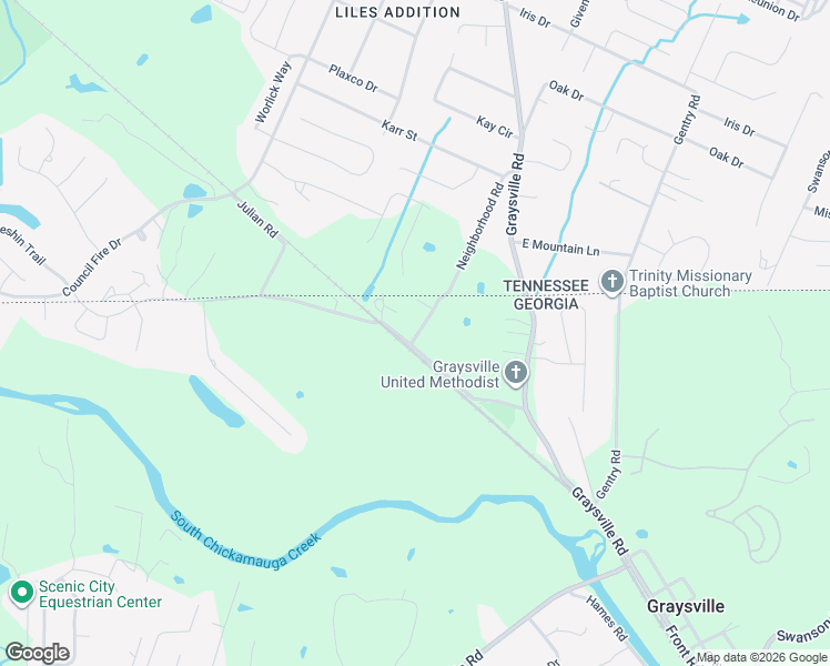 map of restaurants, bars, coffee shops, grocery stores, and more near 14 Neighborhood Road in Ringgold
