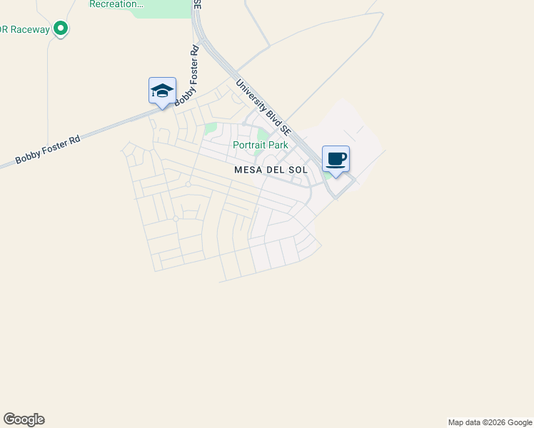 map of restaurants, bars, coffee shops, grocery stores, and more near 6024 Witkin Street Southeast in Albuquerque