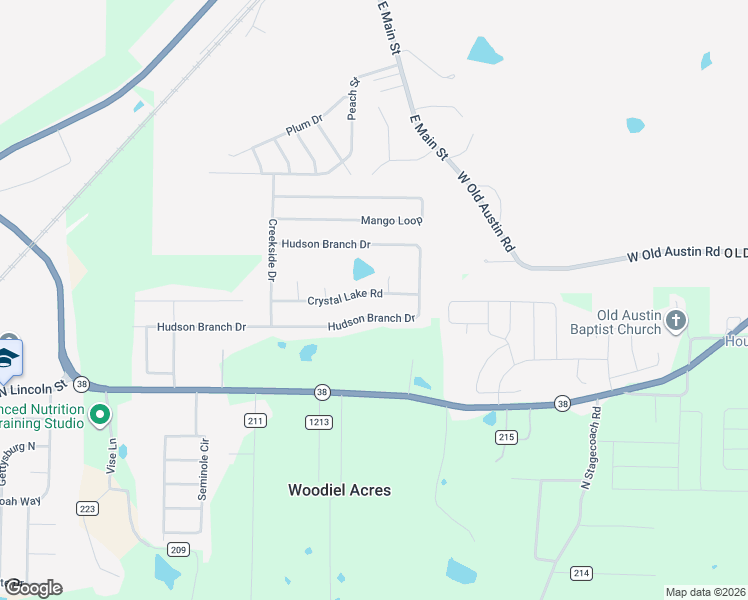 map of restaurants, bars, coffee shops, grocery stores, and more near 107 Hudson Branch Drive in Cabot