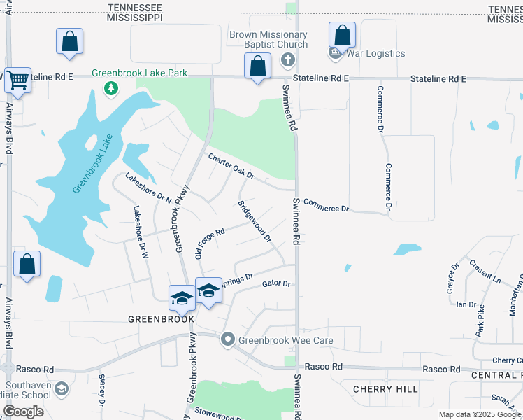 map of restaurants, bars, coffee shops, grocery stores, and more near 882 Oaklawn Place in Southaven