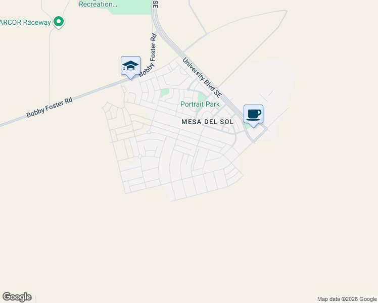 map of restaurants, bars, coffee shops, grocery stores, and more near 5751 Strand Loop Southeast in Albuquerque