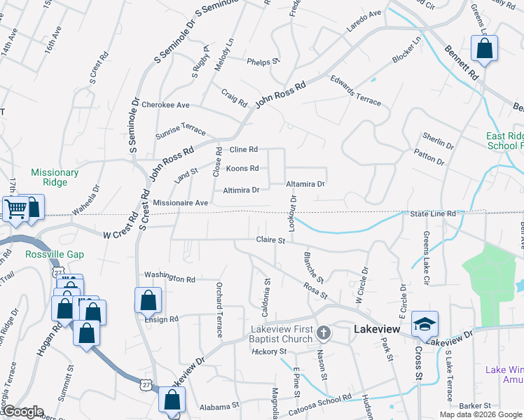 map of restaurants, bars, coffee shops, grocery stores, and more near 606 Villard Drive in Rossville
