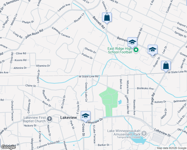 map of restaurants, bars, coffee shops, grocery stores, and more near 500 Greenslake Road in Rossville