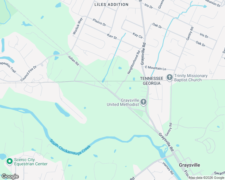 map of restaurants, bars, coffee shops, grocery stores, and more near 14 Neighborhood Road in Ringgold