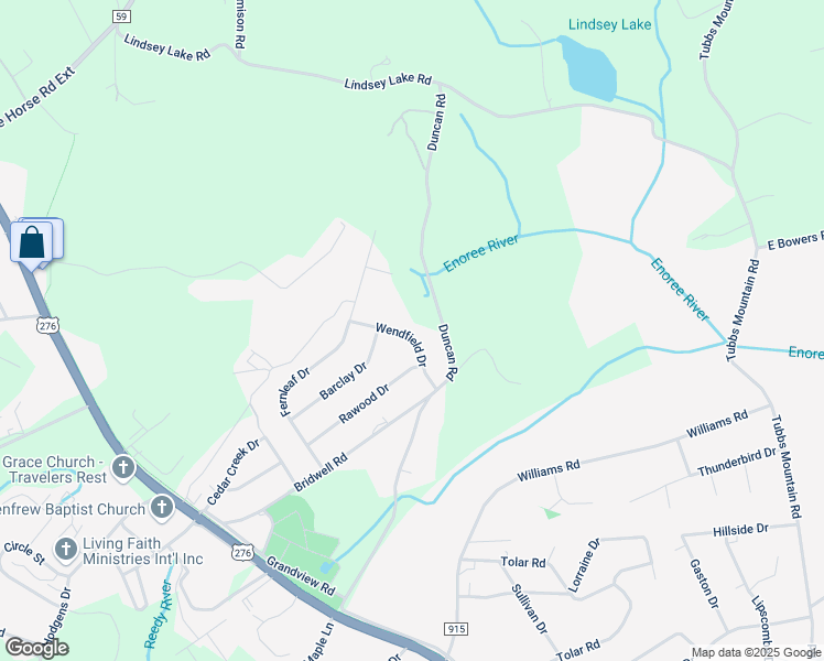 map of restaurants, bars, coffee shops, grocery stores, and more near 110 Wendfield Drive in Travelers Rest